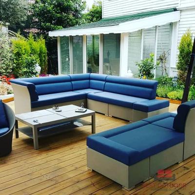 Blue sofa set outdoor upholstery
