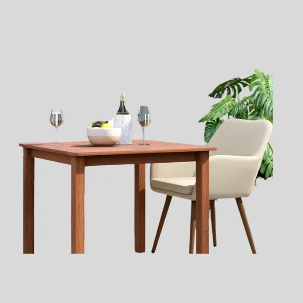 Outdoor table with chair