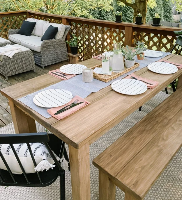 Outdoor dining table