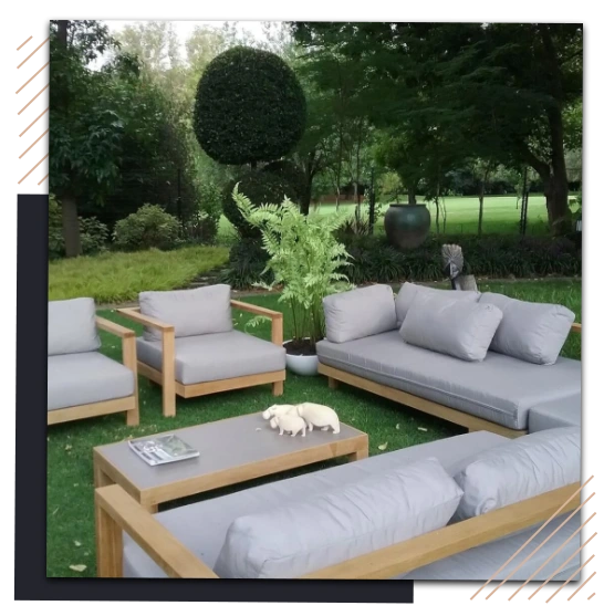 Modern design garden seating set with upholstery