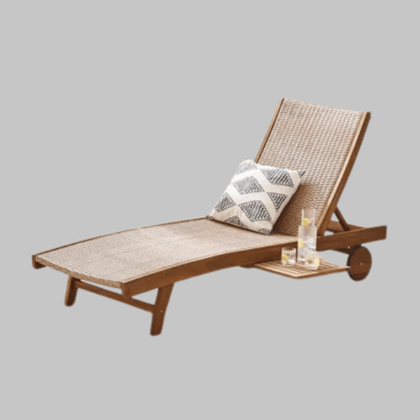 Wood Reclining Sun Lounger