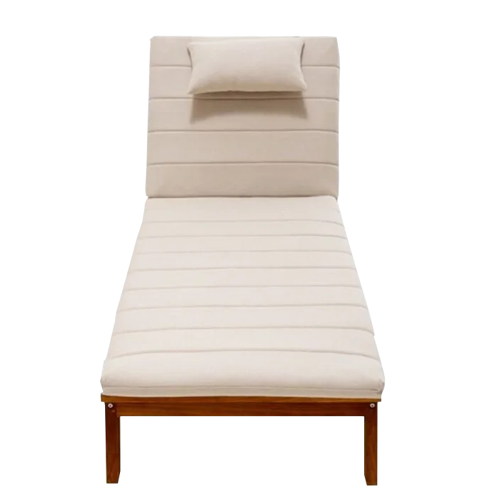 Luxury sun lounger with wooden frame