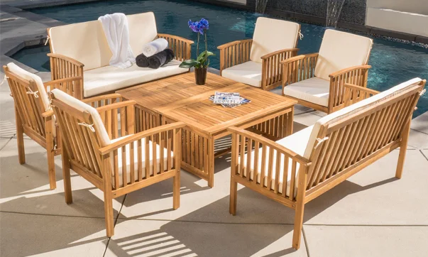 seating furniture set near pool