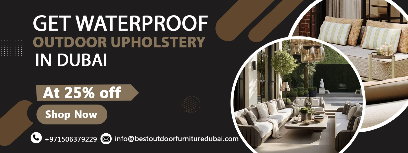 waterproof outdoor furniture upholstery sale banner