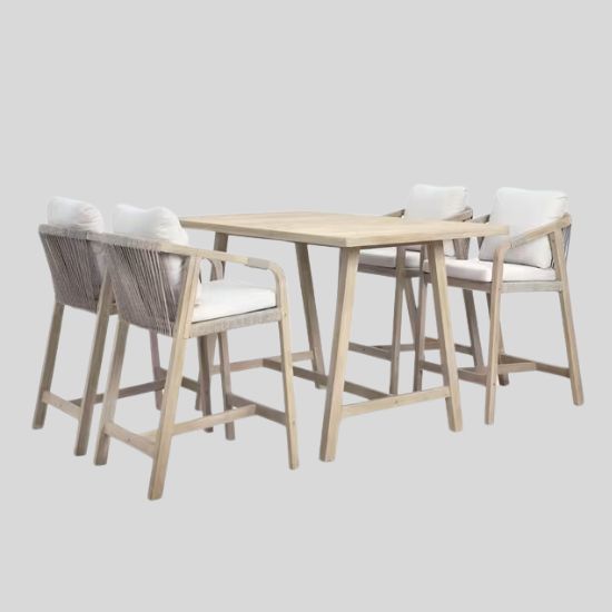 4-Seater Garden Bar Dining Table & Chairs Set