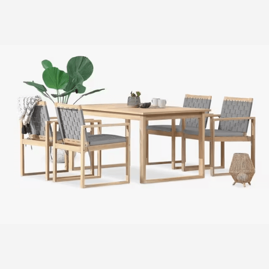 4-Seater Garden Dining Table & Chairs Set