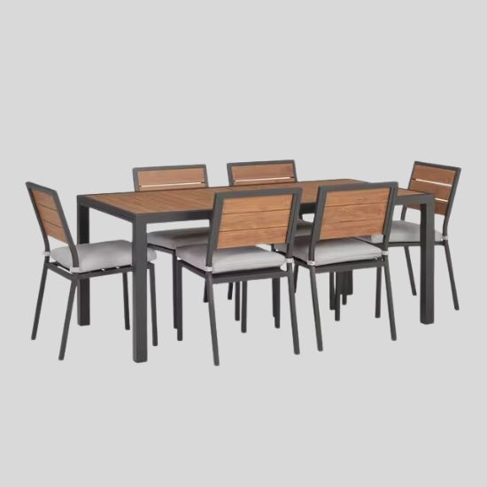 6-Seater Garden Extendable Dining Table & Chairs Set