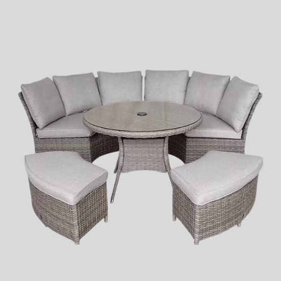 8-Seater Garden Curved Casual Dining Set