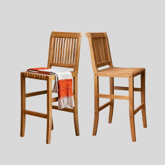 Brosky Teak Outdoor Bar Stool