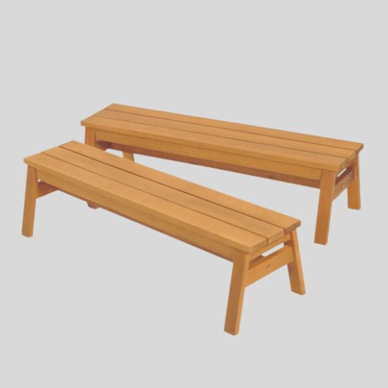 Outdoor Wooden Bench 2pc