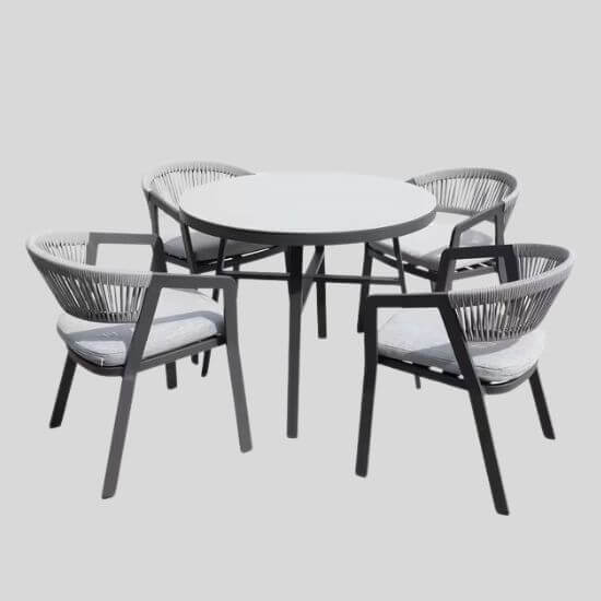 Round Garden Dining Table & Chairs