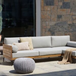 4 Seater Wood Garden Corner Sofa