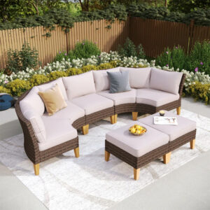 7 seater wicker sofa set for outdoor space