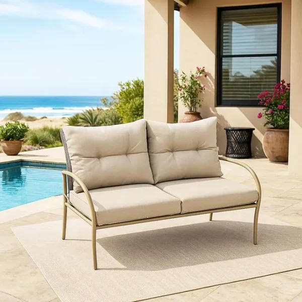 Outdoor Sofa Set 3+2+1+1 with coffee table - cream
