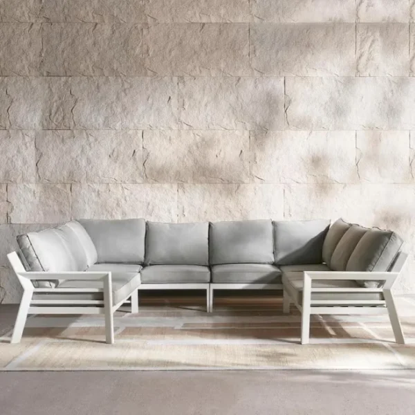 U Shape Corner Outdoor Sofa Set - Beige